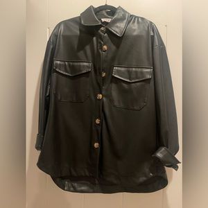 THML Faux Leather Shacket